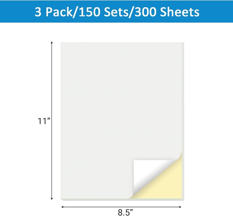 suituts 150 Sets 8.5X11 Inches Blank Carbonless Notepad, 2-Part Blank Carbonless Lab Notebook, Carbon Duplicate Copy Paper (50 Sets each Pad, 3 Pads) - Image 2